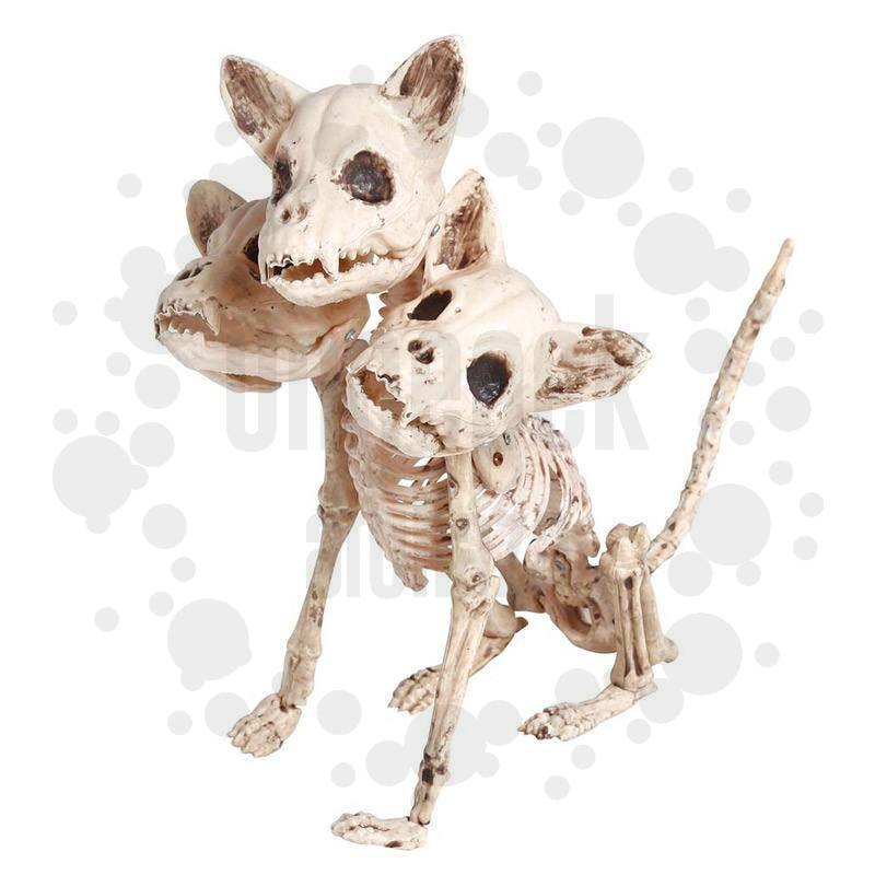 Háromfejű Kutya Kerberosz Csontvát Dekoráció, 34 cm