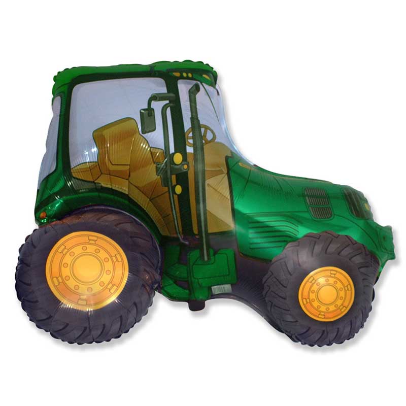 Zöld Traktor Héliumos Fólia Lufi, 81 cm