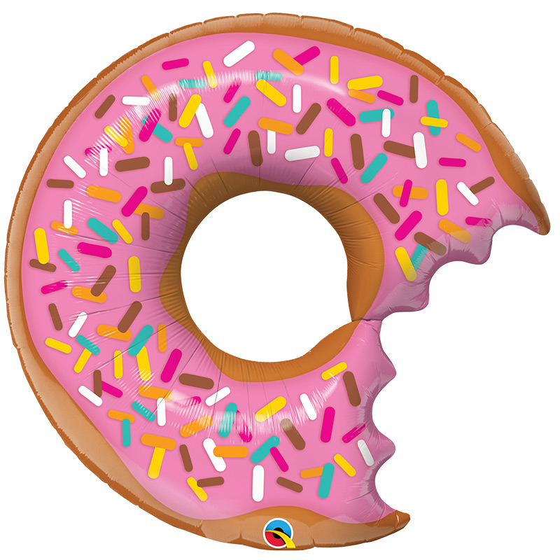 38 inch-es Bit Donut & Sprinkles - Eper Fánk Alakú Super Shape Fólia Lufi