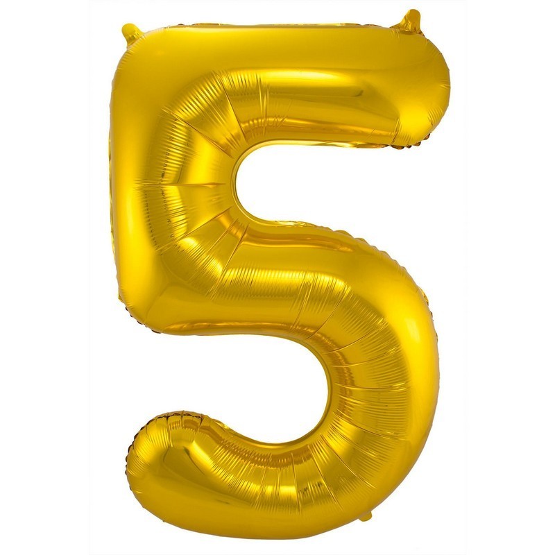 34 inch-es 5 Arany - Gold Számos Super Shape Fólia Lufi