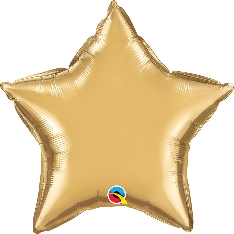 20 inch-es Chrome Gold Csillag Fólia Lufi