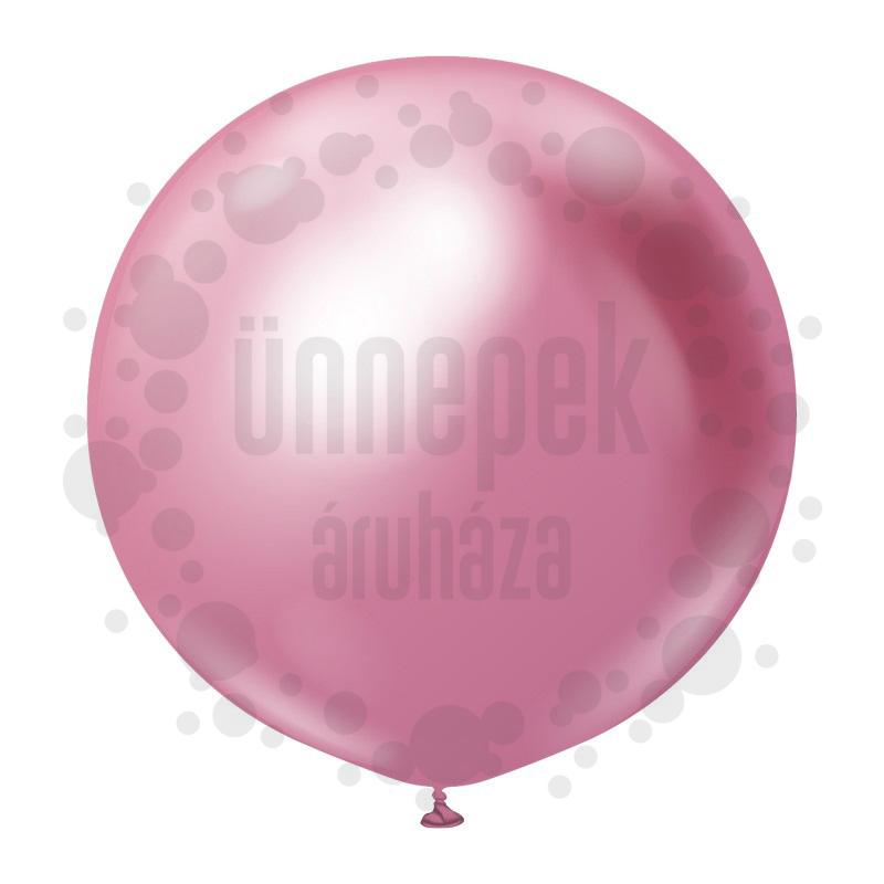 24 inch-es Chrome Pink Kerek Latex Lufi (5 db/csomag)