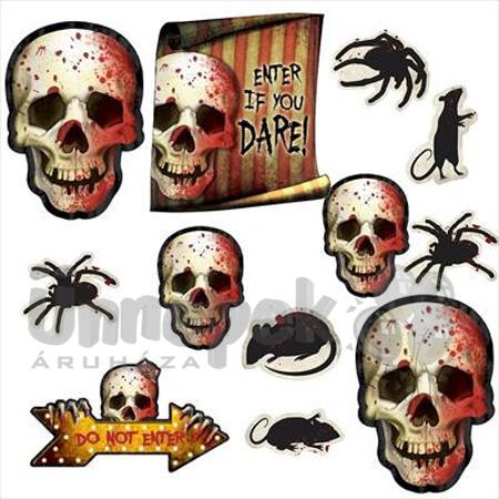 Creepy Carnival - Véres Pókok, Csontváz, Patkány Dekorációs Kartonok, 12 db-os