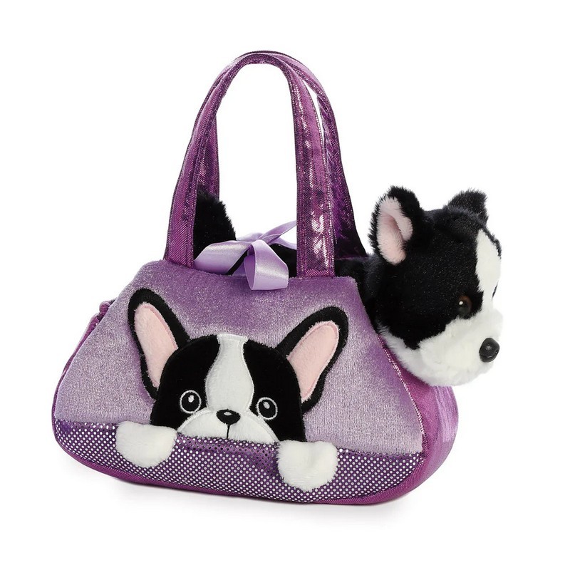 Fancy Pals Plüss - Peek-a-Boo Francia Bulldog Táskában, 20 cm-es