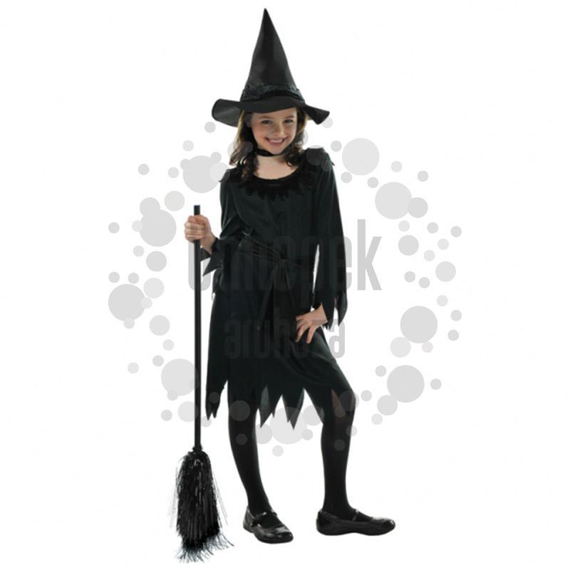 Fekete Boszi Lányka Jelmez Halloween-re - 8-10 éveseknek