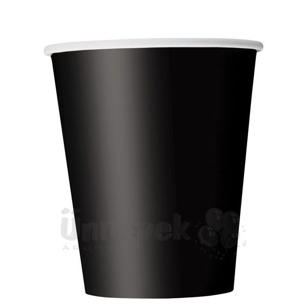 Black Papír Parti Pohár - 270 ml, 8 db-os