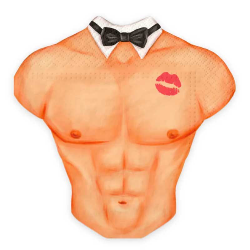 Férfi Felsőtest Mintás Szalvéta Lánybúcsúra, 10 db-os