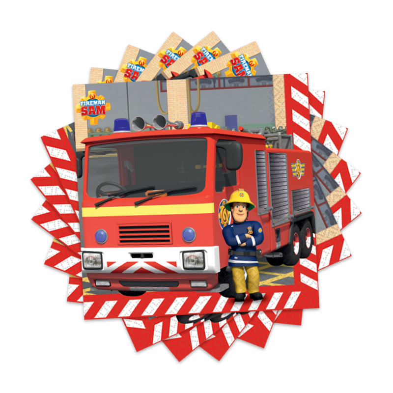 Fireman Sam Team - Tűzoltó Parti Szalvéta - 33 cm x 33 cm, 20 db-os