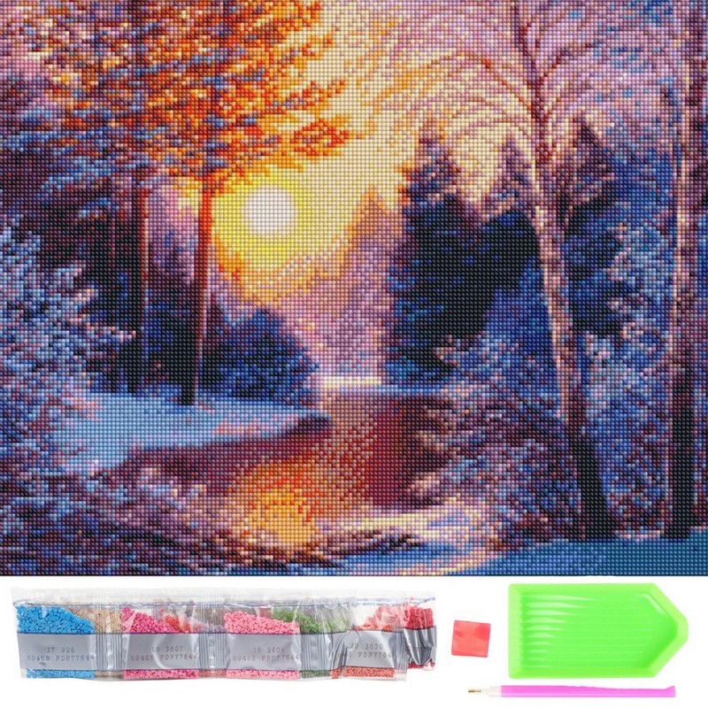 Gyémántszemes Festmény - Téli Reggel (40 cm x 50 cm)