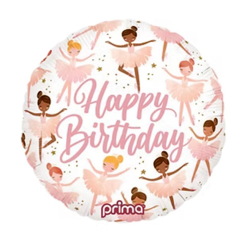 18 inch-es Happy Birthday Ballerinas Fólia Lufi