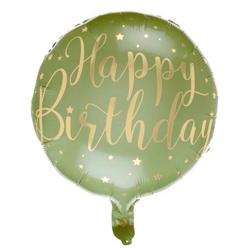 18 inch-es Happy Birthday Pasztel Zöld Szülinapi Fólia Lufi
