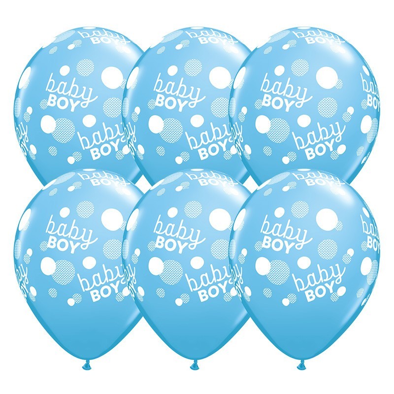 11 inch-es Baby Boy Blue Dots Lufi Babaszületésre (6 db/csomag)