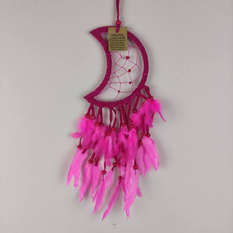 Laba-Laba Hold Alakú Álomfogó - Pink, 13 cm