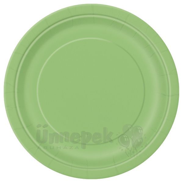 Lime Green Papír Parti Tányér - 23 cm, 8 db-os