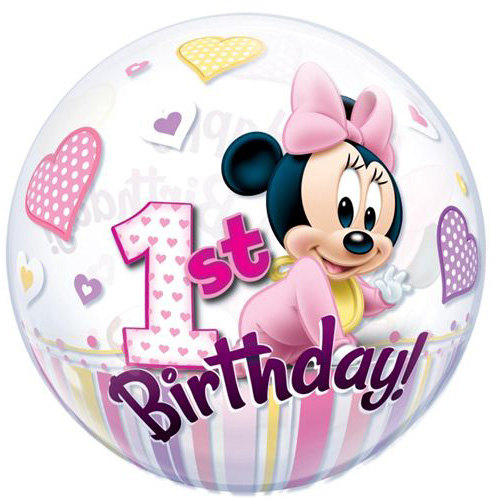 22 inch-es Disney Bubbles Minnie Mouse Első Szülinapi Héliumos Lufi
