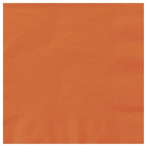 Pumpkin Orange Papír Parti Szalvéta - 33 cm x 33 cm, 20 db-os