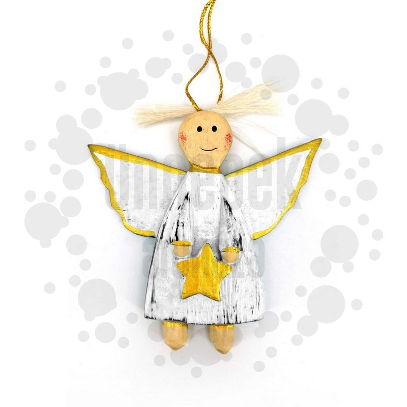 Natal Angyalka Csillag Karácsonyfadísz - Fehér