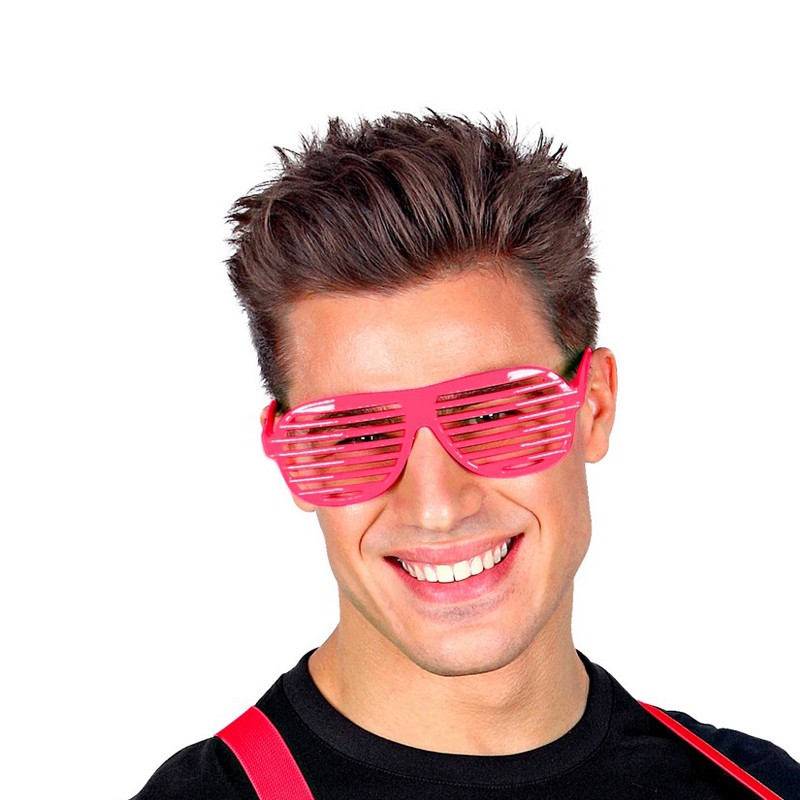 Neon Pink Rácsos Parti Szemüveg