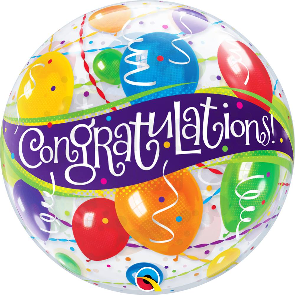 22 inch-es Congratulations Balloons - Gratulálunk Héliumos Bubble Lufi