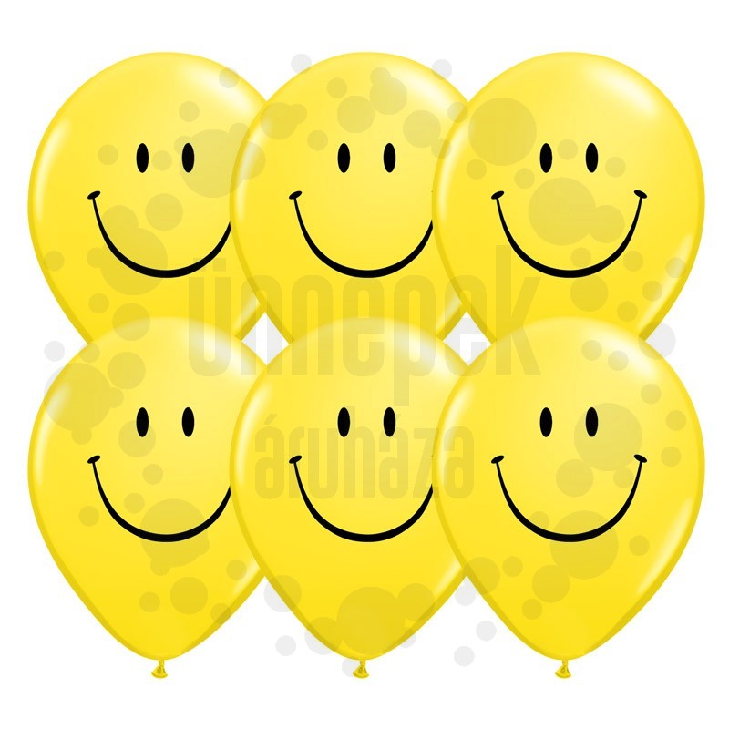 11 inch-es Smile Face Yellow Lufi (25 db/csomag)