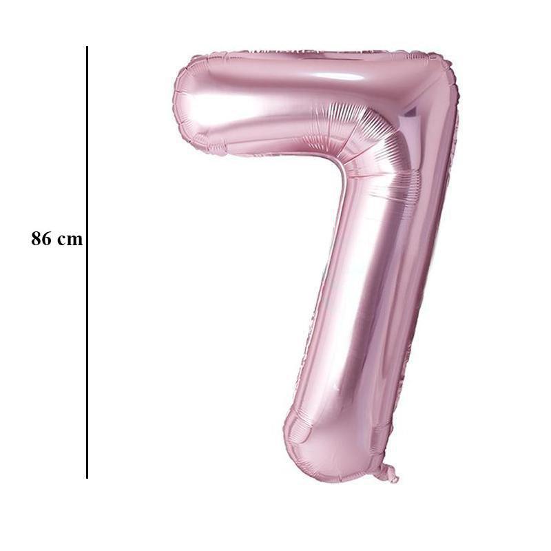 Hatalmas Számos Rózsaarany 7-es Héliumos Lufi, 86 cm