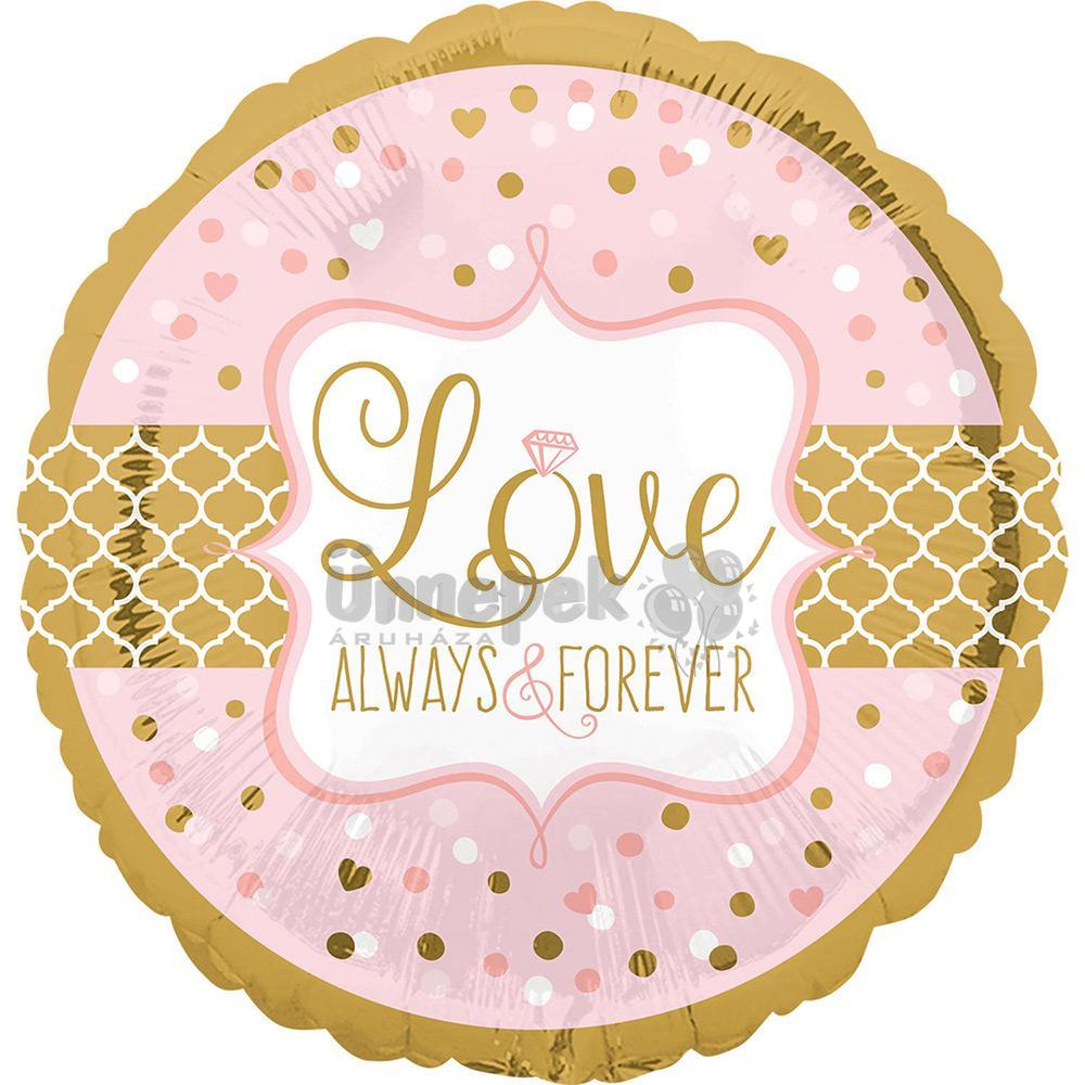 28 inch-es Sparkling Wedding Szerelmes - Love - Alwasy&Forever Super Shape Fólia Lufi