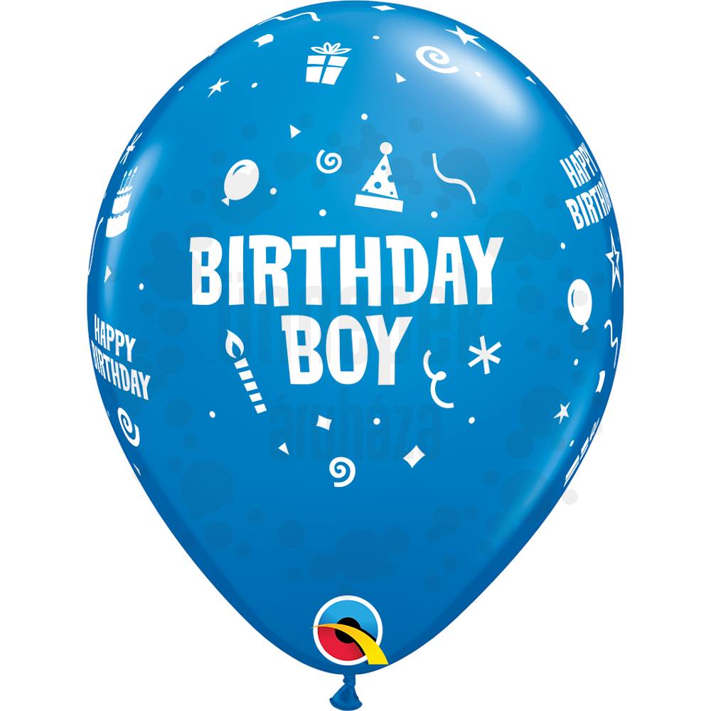 11 inch-es Birthday Boy Szülinapi Lufi (6 db/csomag)
