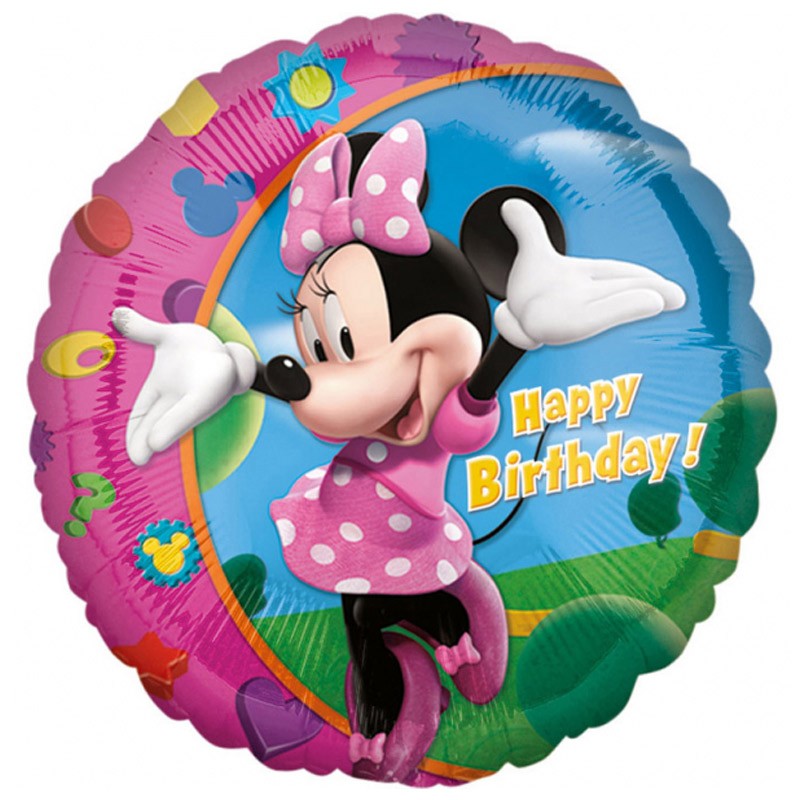 18 inch-es Minnie - Happy Birthday - Szülinapi Héliumos Fólia Lufi