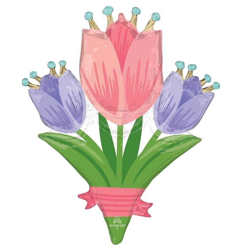 Tulipán Csokor Super Shape Fólia Lufi
