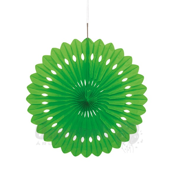 Zöld Színű Legyező Függő Dekoráció - 41 cm-es