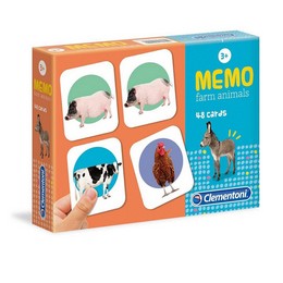 Clementoni - Memória Játék Házi Állatok - 48 db-os, 3 éves kortól
