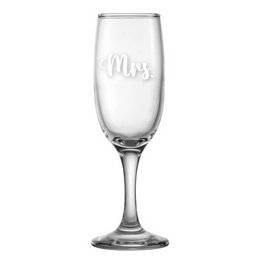 Mrs. Feliratú Pezsgős Pohár, 185 ml - Fehér Felirattal