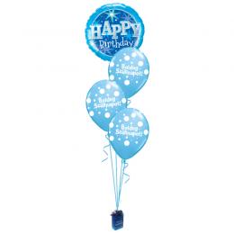 Szikrázó Kék Szülinap - Születésnapi léggömbcsokor