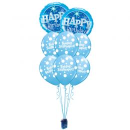 Szikrázó Kék Szülinap - Születésnapi prémium léggömbcsokor