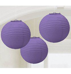 Lila Gömb Lampion - 3 db