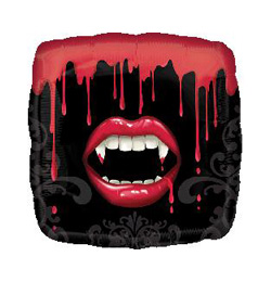 Halloween Vámpírfogak Héliumos Fólia Lufi, 46 cm