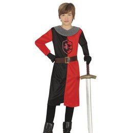 Piros Középkori Lovag Jelmez Gyerekeknek, 7-9 Éveseknek