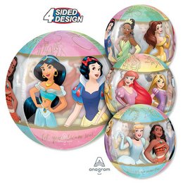 Disney Hercegnők Gömb Alakú Héliumos Orbz Fólia Lufi, 38 cm