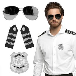 Rendőr Jelmezkellék Szett, 4 db-os