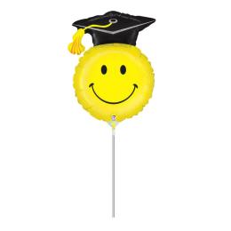 Ballagási Smile Face - Mini Shape Levegős Fólia Lufi Pálcán