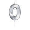 0-ás Metál Ezüst Szülinapi Számgyertya