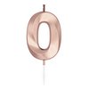 0-ás Metál Rosegold Szülinapi Számgyertya