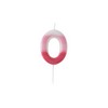 0-ás Rózsaszín Fehér Színátmenetes Szülinapi Számgyertya