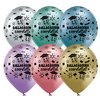 11 inch-es Ballagásodra Szeretettel Smile Face Chrome Assortment Lufi (6 db/csomag)