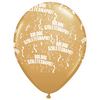 11 inch-es Boldog Születésnapot Metallic Gold - Arany Lufi (6 db/csomag)