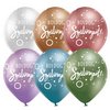 Boldog Szülinapot Chrome Assortment Szülinapi Latex (Gumi) Lufi, 6 db, 28 cm