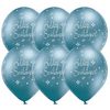 11 inch-es Boldog Szülinapot Chrome Blue - Kék Lufi (6 db/csomag)