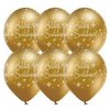 11 inch-es Boldog Szülinapot Chrome Rich Gold - Modern Arany Lufi (6 db/csomag)