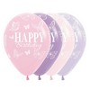 12 inch-es Happy Birthday Enchanted Butterflies - Pillangó Mintás Lufi (25 db/csomag)