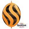 12 inch-es Wavy Stripes Orange-Black Quick Link Lufi (50 db/csomag)